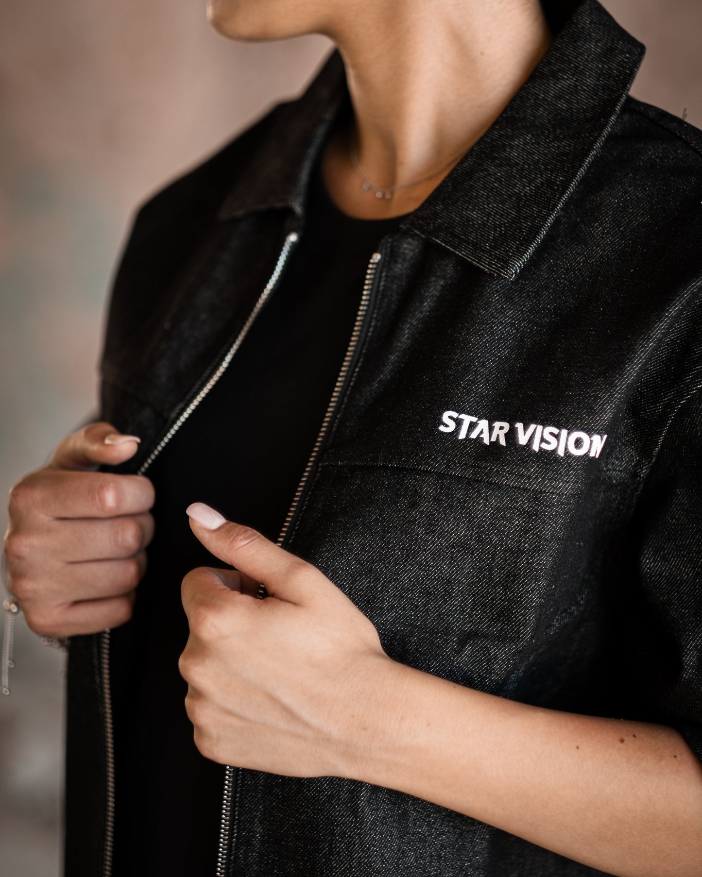 CROP ZIP JACKET STAR VISION