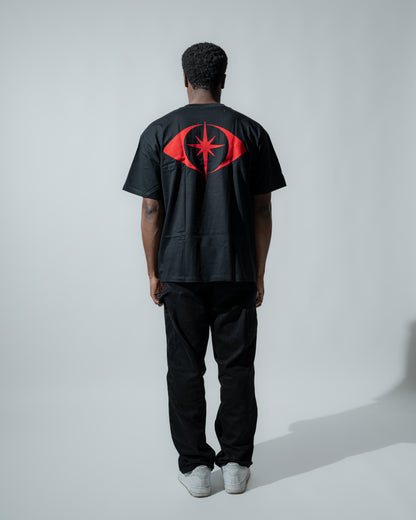 BLACK TEE RED "LOGO"