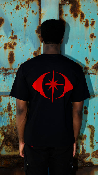 BLACK TEE RED "LOGO"